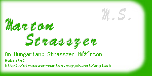 marton strasszer business card